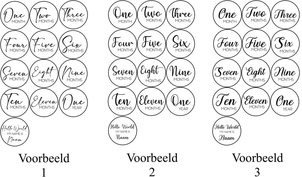 Mijlpaal | Rond | 3 Kleuren Oud Roze