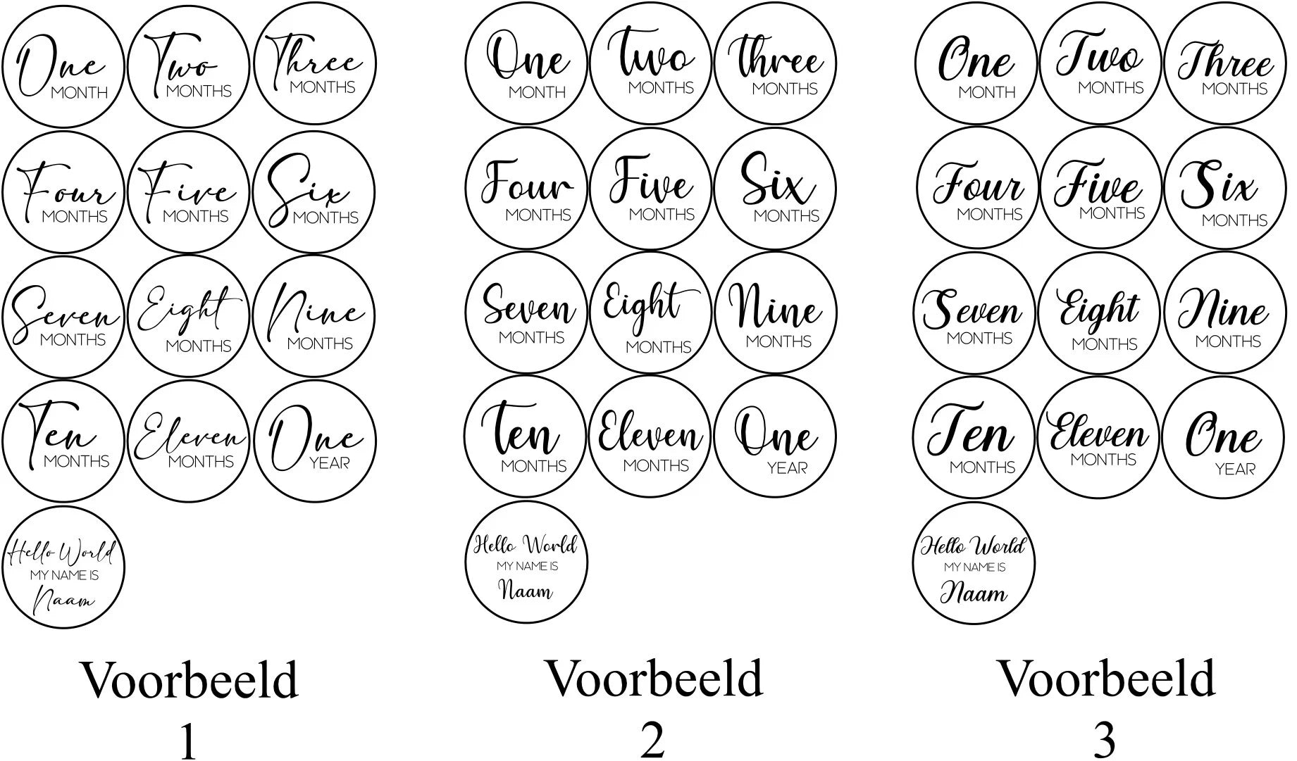 Mijlpaal | Rond | 3 Kleuren Oud Roze
